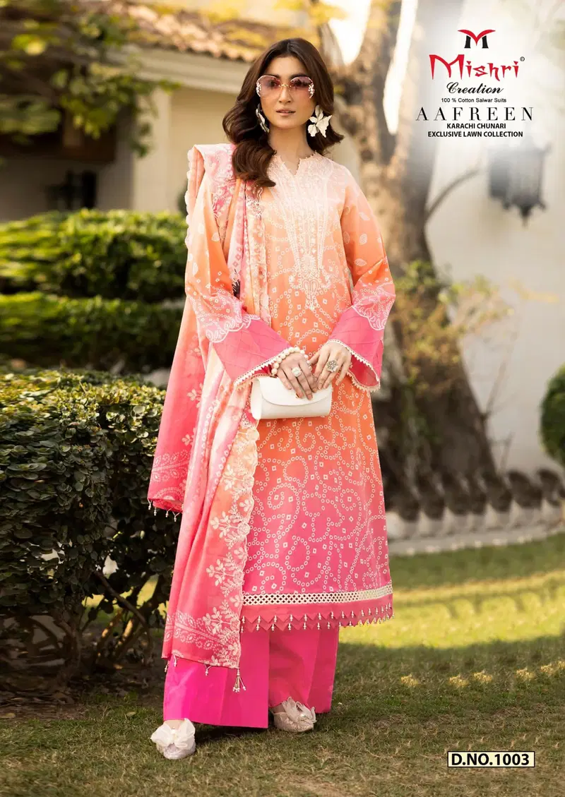Aafreen Vol 1 By Mishri Lawn Cotton Printed Dress Material Wholesalers In Delhi